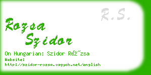 rozsa szidor business card